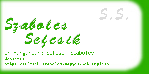 szabolcs sefcsik business card